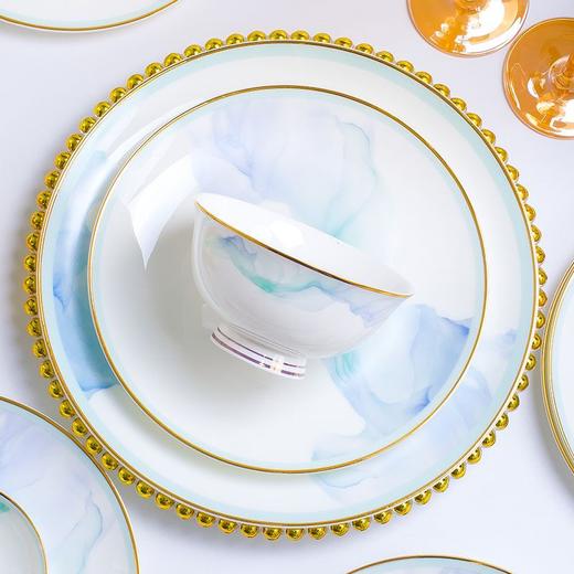 景德镇陶瓷骨瓷餐具家用碗盘碗碟金边饭碗汤碗简约轻奢创意搭配 商品图7