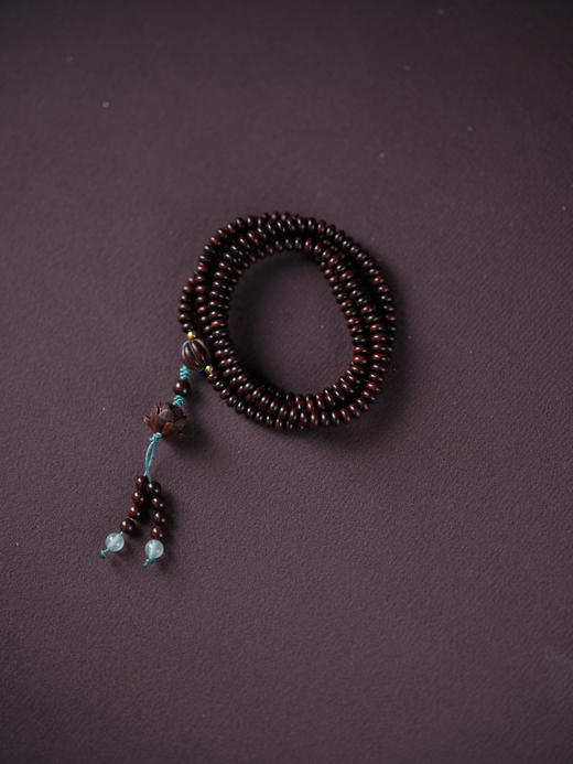 小叶紫檀算盘莲花珠吊坠文玩手串念珠手链项链【器悟雅玩】 商品图0