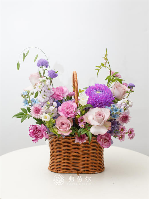 【幸福女神】紫色花篮 商品图0