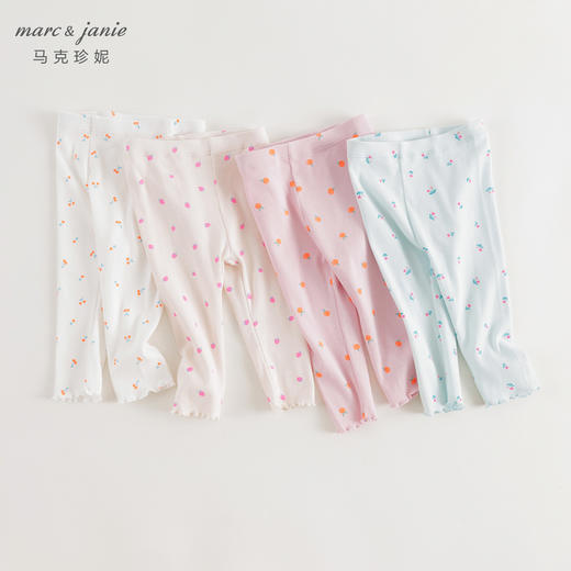 马克珍妮女童无感印花弹力罗纹打底裤儿童裤子2024春装新款240720 商品图1