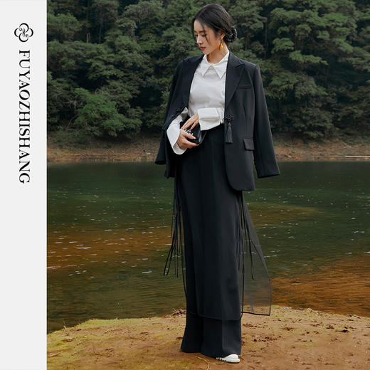 扶摇 气场强大女装新中式国风西装套装高级感气质职业两件套 商品图1