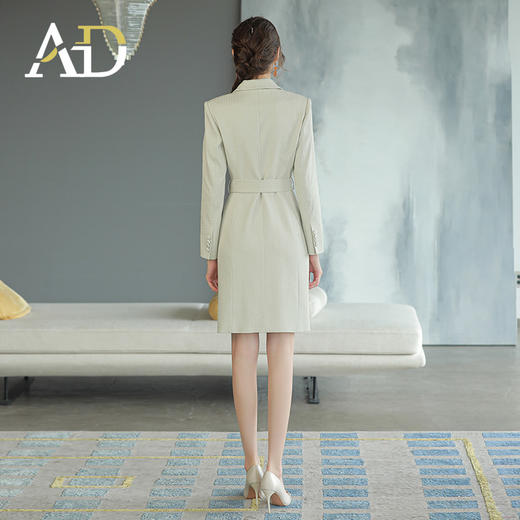AD职业装气质女神范连衣裙女收腰高级白领上班族正装长袖西服裙秋 商品图4