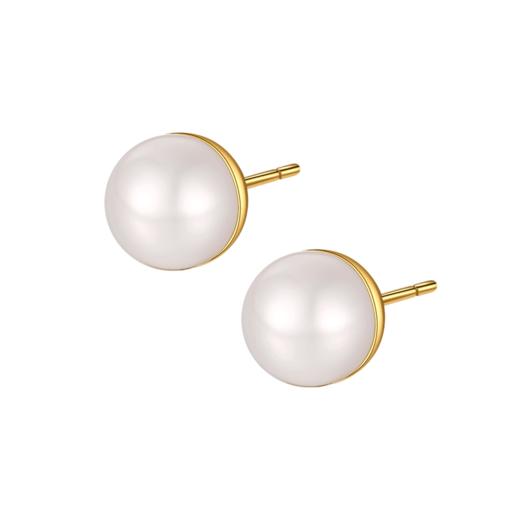 18k金淡水珍珠耳钉 商品图1