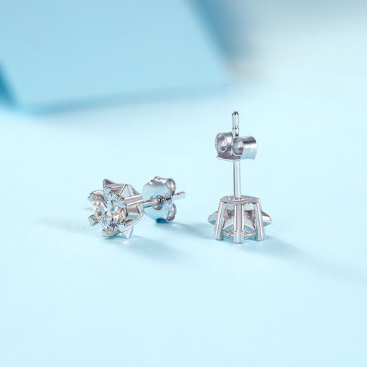 【玖钻】经典莫桑钻-雪花耳钉1克拉  FX-A-1966-240220 商品图4