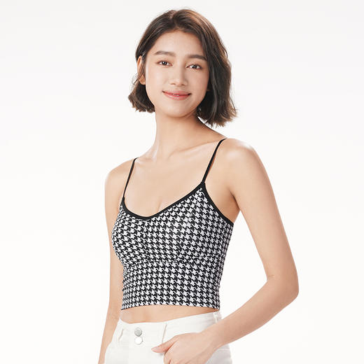 都市丽人抹胸女锦纶冰丝背心无尺码内置杯垫可拆长抹胸长抹胸无钢圈无排扣LV42A6 商品图2