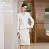 AD浅色职业装2024新款米白色西装套装气质女神范荷叶边显瘦正装 商品缩略图1