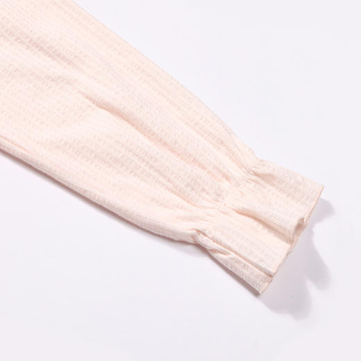 都市丽人好睡好眠春夏睡衣女CVC泡泡直条提花家居服薄款长袖长裤女士套装LH41A8 商品图6