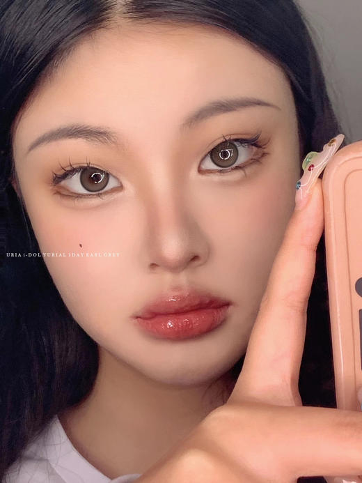 日抛 URIA&i-DOL 奶茶灰 14.2  着色13.2  玻璃珠系列 清透灰 （ 375 650 850 900缺 商品图6