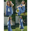 OLrain欧芮儿蓝色时尚套装女早春2024新款小香风马甲半身裙两件套 商品缩略图2