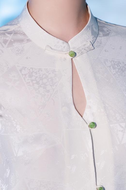 荷言GL新妆初过米白色新中式旗袍上衣花纹年轻春季新品（上衣） 商品图3