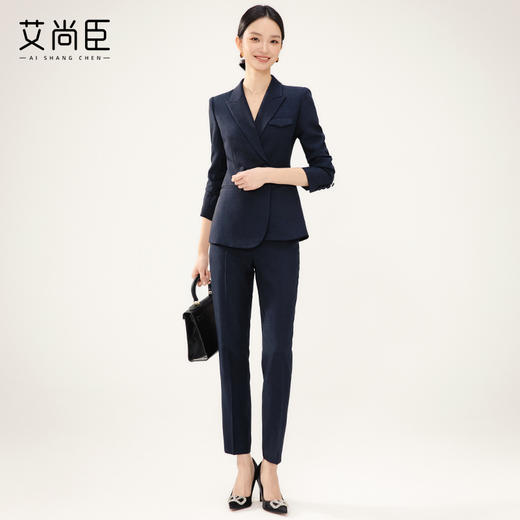 藏青色西装套装女高级感气质女神范修身显瘦售楼部酒店前台工作服 商品图3