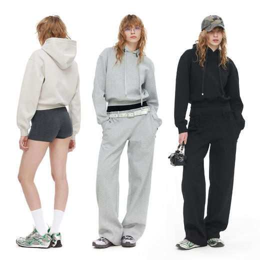 NUTH短款修身显瘦连帽套头卫衣女 商品图1