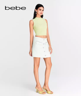 【2F】【关晓彤同款】bebe2024春季新款女士圆领无袖针织背心吊带