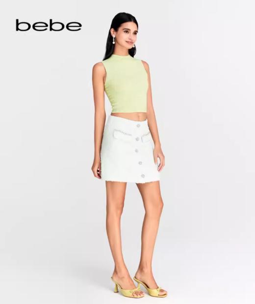 【2F】【关晓彤同款】bebe2024春季新款女士圆领无袖针织背心吊带 商品图0