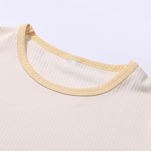 都市丽人眯雅佳好睡好眠春夏睡衣男女童针织人棉坑条家居服薄款中袖长裤童装棉质套装JH42A2 商品图8