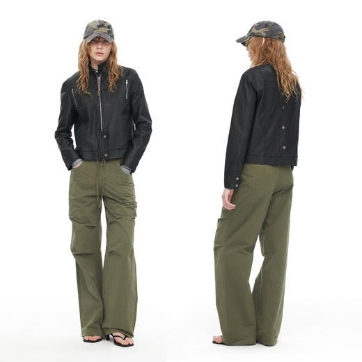 NUTH“逐猎”｜黑色修身皮衣做旧结构分割线设计皮衣外套 商品图3