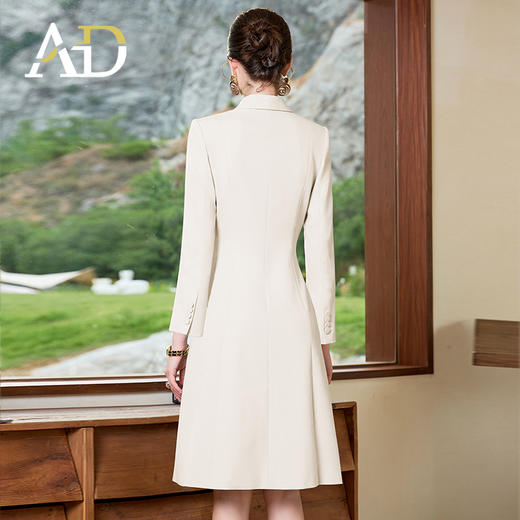 AD白色主持人礼服女播音艺考正装连衣裙演讲比赛服装上镜面试西装 商品图4