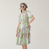 谜底衬衫式连衣裙2024夏新款田园风印花中长款塔裙短袖246ML7024 商品缩略图1
