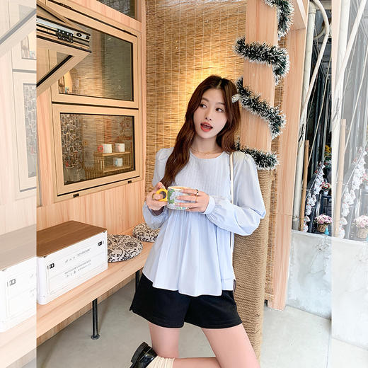 <曾小咸推荐> 【韩系欧尼】2色A摆衬衫 商品图1