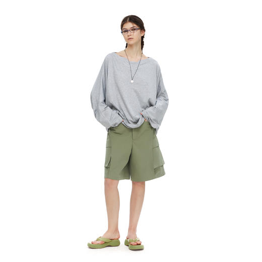 NUTH 一字领宽松百搭垂感蝙蝠袖T恤女 商品图5