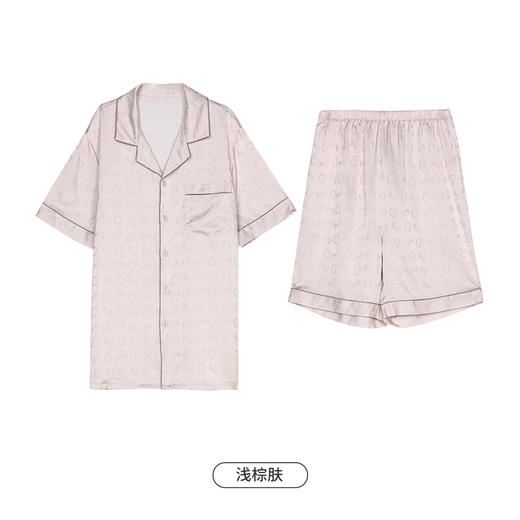 都市丽人都市锋尚好睡好眠春夏睡衣男冰雪丝提花家居服薄款短袖短裤男士丝质套装FH41A1 商品图10
