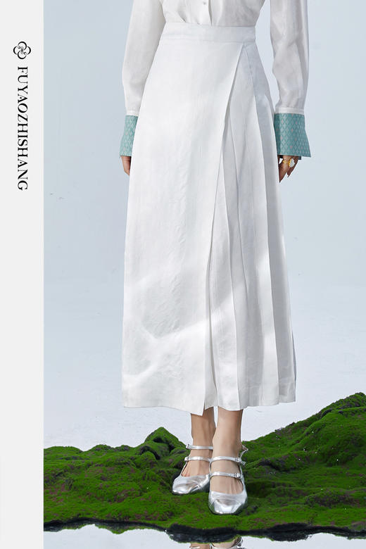 扶摇 新国风半身裙女秋2023通勤改良日常小个子汉元素长裙子 商品图5