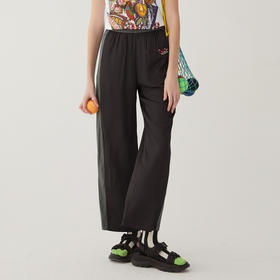 谜底雪纺直筒裤长裤女2024夏款时尚拼色轻薄亲肤休闲裤246MK7020