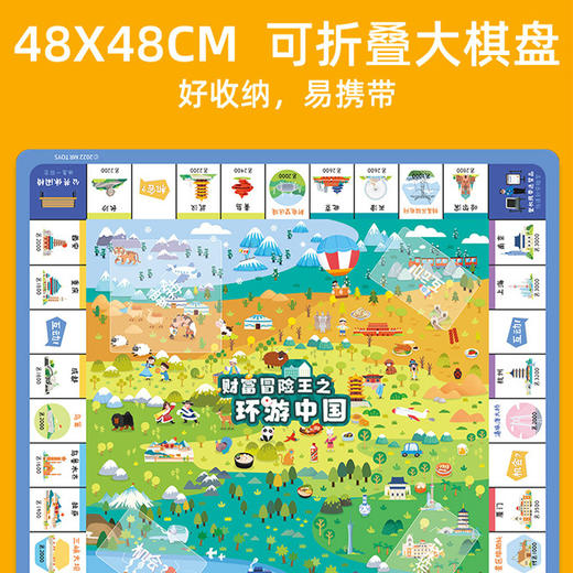 【可折叠式大棋盘】玩具先生财富冒险王 儿童大富翁环游 中国世界 亲子互动棋牌桌游玩具 商品图2