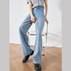 OLrain欧芮儿浅蓝色牛仔裤女春季2024年新款高腰直筒微拖地阔腿裤 商品缩略图1