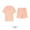 都市丽人生活家居春夏睡衣女32支CVC单面家居服薄款短袖短裤女士套装LH41D2 商品缩略图11