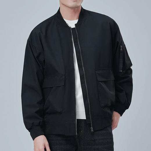 【Q】【新款DXC】大依优型大码棒球服领夹克加肥加大休闲胖子宽松外套上衣男装 商品图0