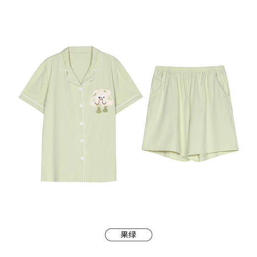 都市丽人生活家居春夏睡衣女32支CVC单面家居服薄款短袖短裤女士套装LH41D2 商品图10