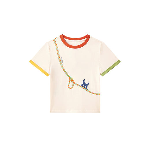 英氏婴童T恤夏季新款纯棉短袖套头衫轻薄透气户外卡通上衣 商品图4