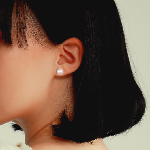 18k金淡水珍珠耳钉 商品图5