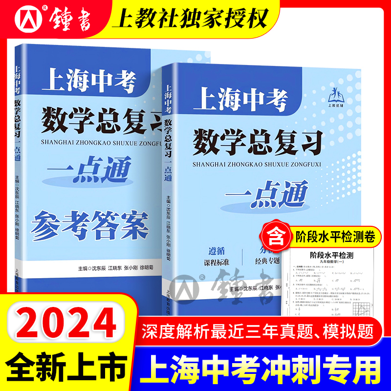 上海中考数学总复习一点通 全2册 上海中学九年级数学总复习练习 初三9年级数学习题训练 上海教育出版社 中考真题模拟附参考答案