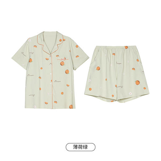 都市丽人生活家居春夏睡衣女32支CVC单面家居服薄款短袖短裤女士套装LH41D1 商品图9