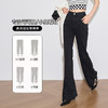 OLrain欧芮儿黑色牛仔裤女春季2024年新款高腰百搭直筒开叉微喇裤 商品缩略图1