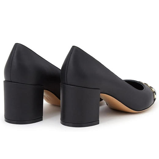FERRAGAMO 菲拉格慕 女士 Gancini 装饰高跟皮鞋 黑色 704010 商品图2