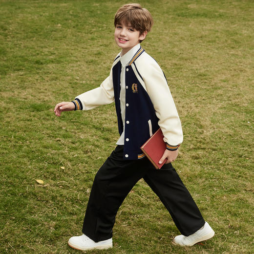 【英氏】【120-170】男童春秋棒球服外套学院风中百搭开衫 商品图2