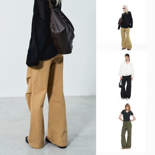 NUTH复古做旧纹理设计感宽松直筒显瘦休闲工装裤女 商品图7