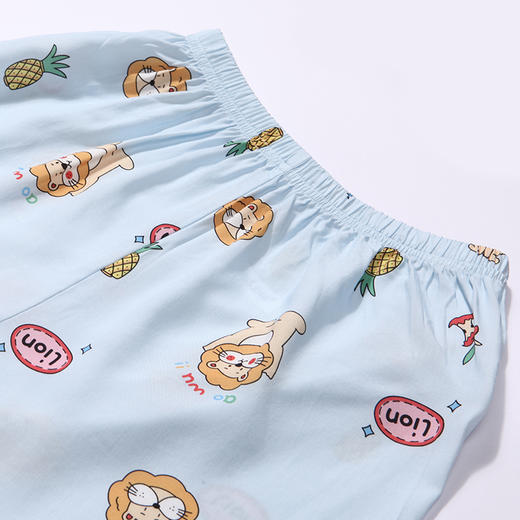 都市丽人眯雅佳生活家居春夏睡衣女童梭织人棉家居服薄款七分袖长裤童装梭织棉套装JH42A4 商品图10