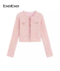 【2F】bebe2024春季新款女士花纱混纺花式纽扣小香风针织开衫 商品缩略图1