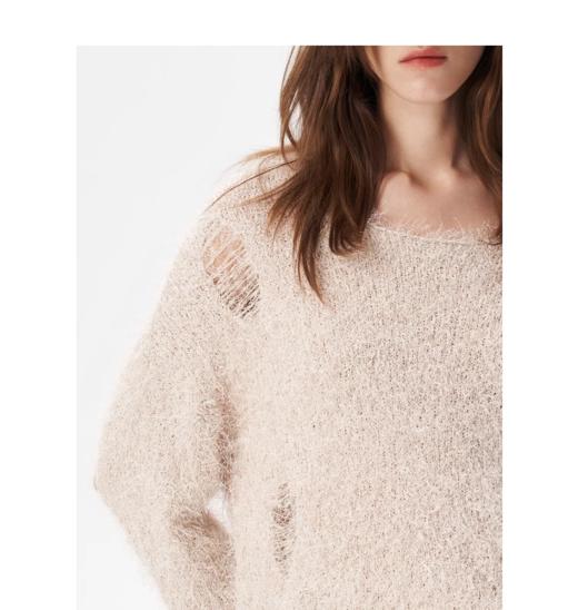 【2F】IRONight 立体毛须毛衣针织镂空宽松法式轻奢慵懒24春季新款 商品图1