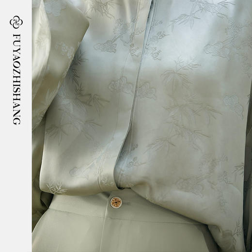 扶摇 新中式国风真丝立领衬衫女2023秋季新款香云纱复古上衣 商品图2