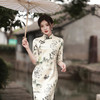 新品国风改良版女2024年秋季江南苏州五分袖水墨画旗袍 商品缩略图4