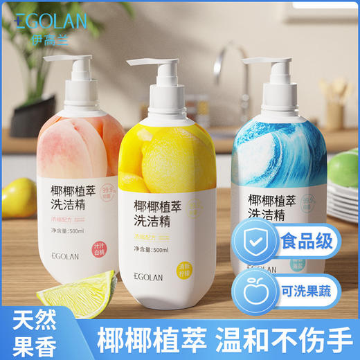 【食品级A类！椰椰植萃洗洁精】家用可洗果蔬碗筷温和清洁不伤手果蔬净洗涤剂母婴餐具清洁剂 商品图0