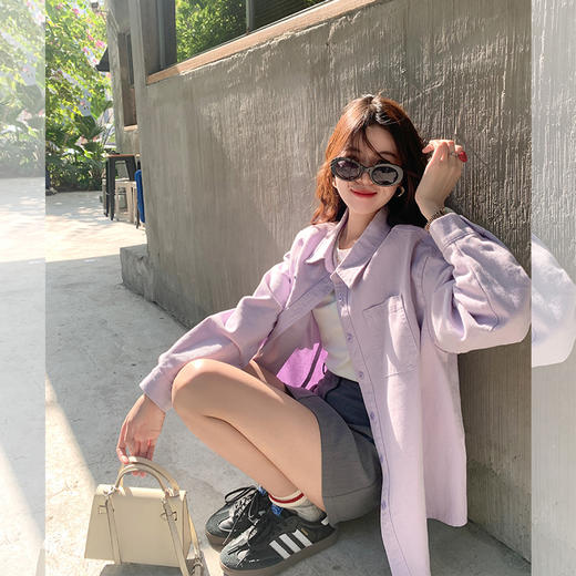 <曾小咸推荐> 【芋泥波波紫】紫色牛仔衬衫 商品图0