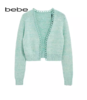 【2F】bebe2024春季新款女士气质链条长袖短款宽松针织开衫 商品缩略图1