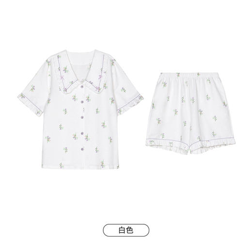 都市丽人生活家居春夏睡衣女软绵绵家居服薄款短袖短裤女士套装LH41C1 商品图9