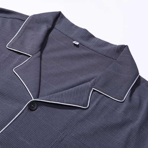 都市丽人都市锋尚好睡好眠春夏睡衣男针织暗条提花家居服薄款短袖短裤男士套装FH41A4 商品图4